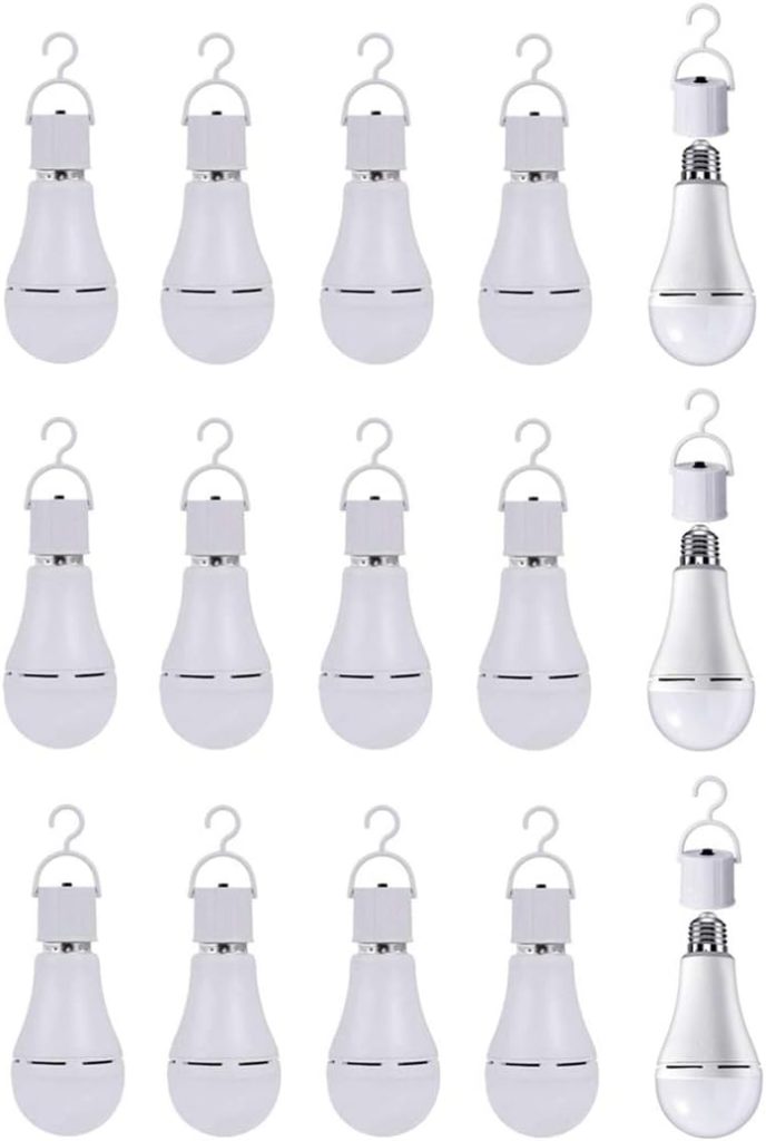 WAHADI (6 Pack) A21 Rechargeable Emergency LED Bulbs 9W Daylight White 6000K, Multi-Function Battery Backup Emergency Light for Power Outage Camping Outdoor Activity, Standard E26 Screw Base