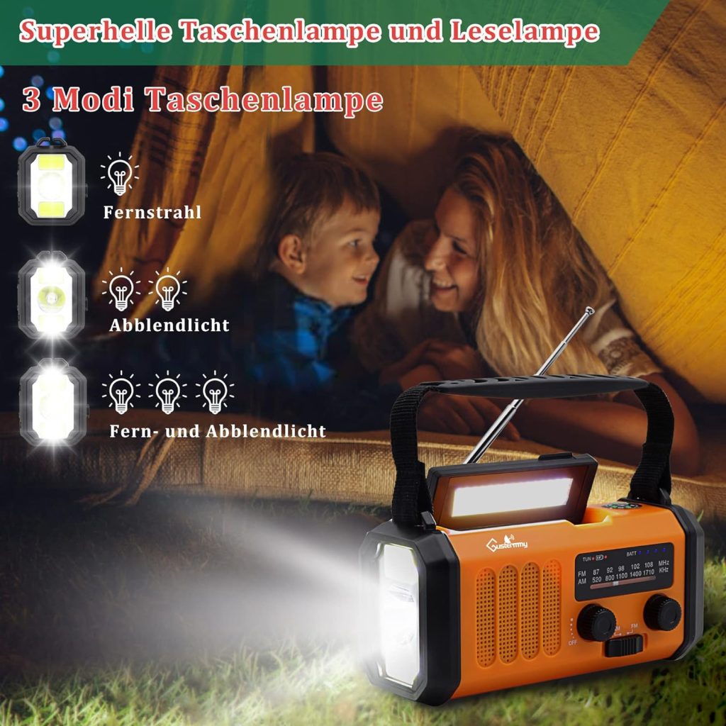 10000mAh Emergency Radio Solar Hand Crank AM FM NOAA Weather Radio Portable Battery Powered Radio with Phone Charger,Camping Flashlight,LED Lamp,SOS Alarm for Home Power Outages Outdoor Survival Gear