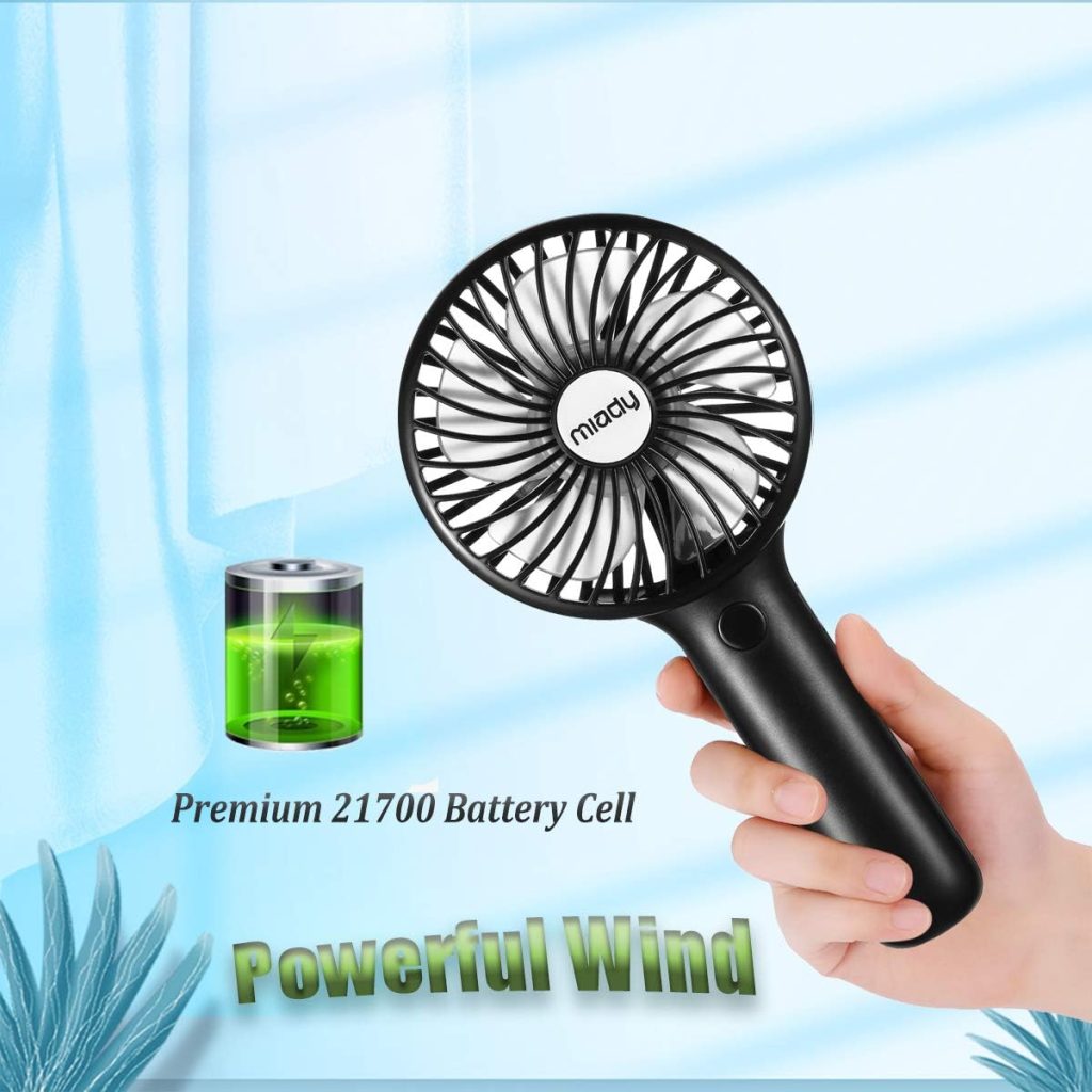2-Pack Upgraded 5000mAh Portable Handheld Fan 3 Speed Mini USB Strong Wind 7-20 Hours Runtime Personal Electric Small Fan for Travel Office Outdoor