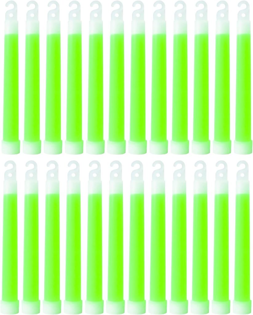 24 Pack Bright Glow Sticks Emergency Green Glow Sticks with 12 Hour Duration Chem Lights Sticks for Camping, Lights Parties, Emergency Light, Survival Kit, Blackout, Kids Activities
