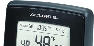 acurite digital weather forecaster with indooroutdoor temperature humidity and moon phase 00829 black 1