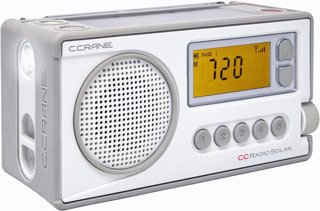 CCRadio Solar Wind-Up Portable Emergency Crank Digital Radio AM, FM, NOAA Weather  Alert, Built in LED Flashlight and Cellphone Charger, Battery Operated  Everyday Use by C. Crane