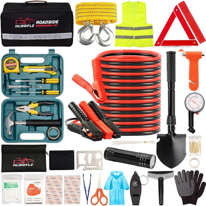 hlwdflz car emergency safety kit auto emergency roadside assistance car kit winter traveler safety emergency kit for car