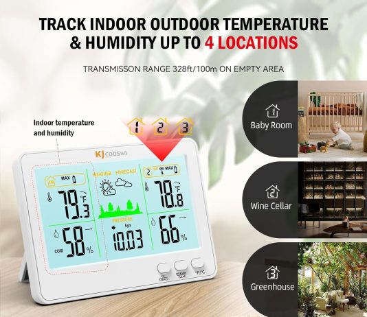 indoor outdoor thermometer and hygrometer wireless weather stations with 328ft100m range temperature and humidity monito 1