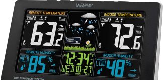 la crosse technology 308 1414mb int wireless color weather station with mold indicator black 1