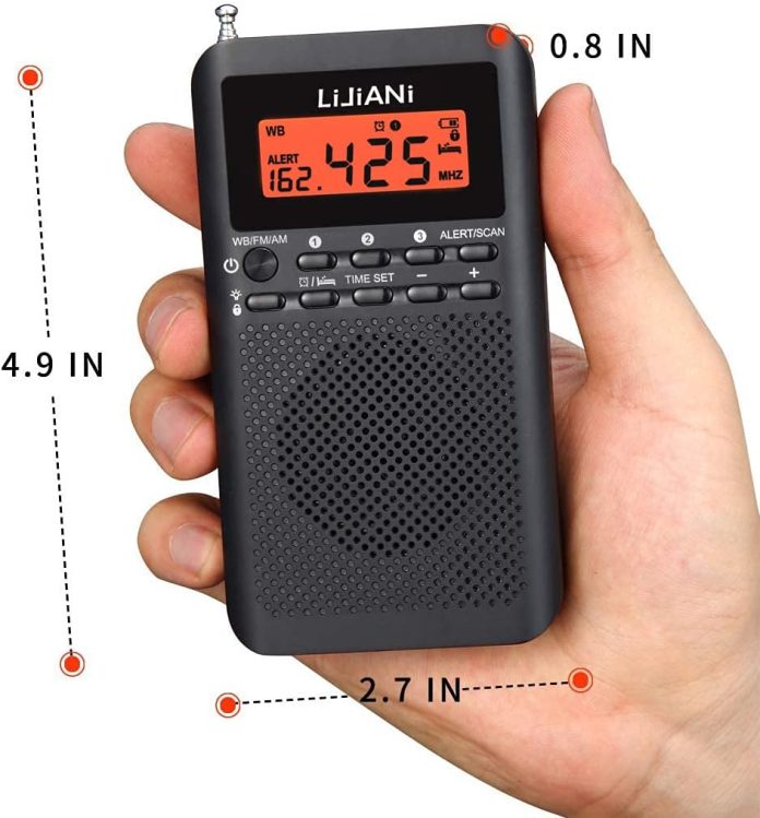 pocket weather alert radio noaaamfm portable transistor powered 1500mah battery with flashlight emergency sos alarm best 3