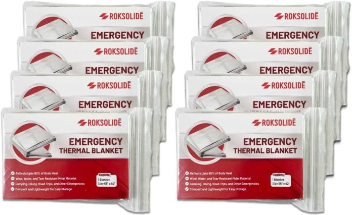 roksolide emergency blankets mylar thermal blanket essential survival gear for emergency kits ultralight reflective foil