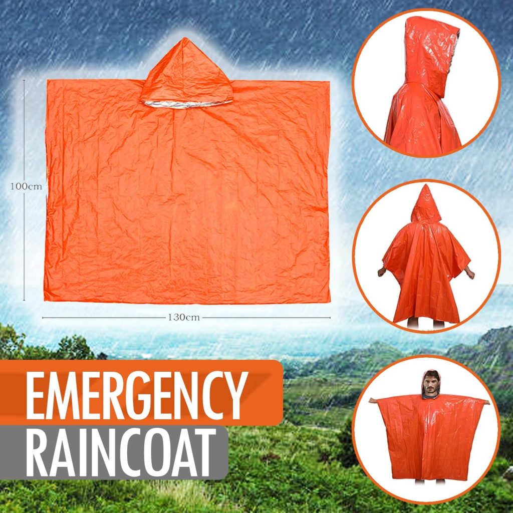 TOPACIO Survival Tent - Emergency Ponchos with Hood - Hiking Survival Kit - Tactical Tent - Kit Camping,  Outdoor - Includes Tent, Rain Poncho, Whistle, Bags - Thermal Poncho - Emergency Shelter