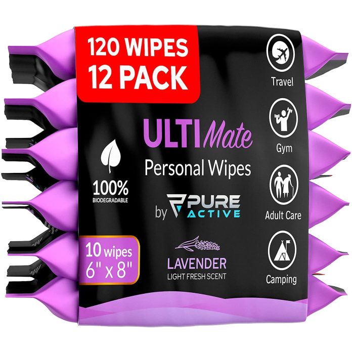 ultimate shower travel body and face wipes 120 wipes 6x8 biodegradable personal hygiene body cleansing wipes for men for 1