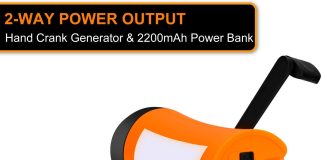 vfan rechargeable hand crank flashlightgeneratorusb charger for phone and emergency survival situations orange 3