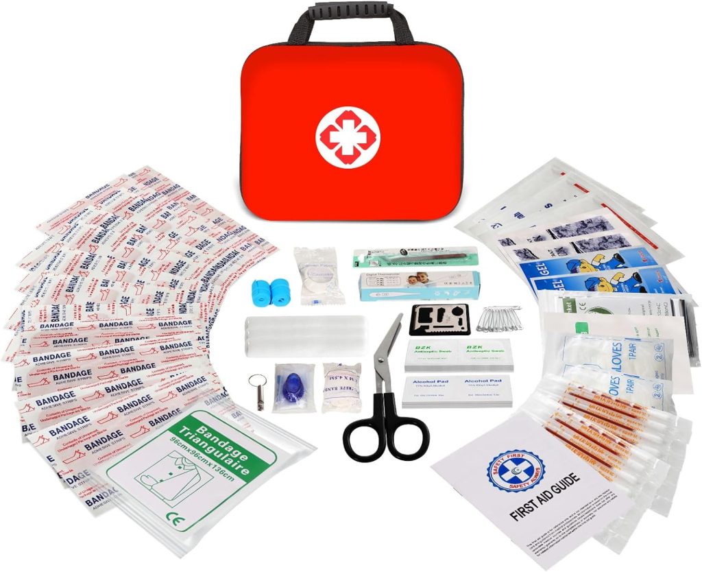 310PCS First Aid Kit for Car Emergency Supplies Mini Waterproof Compact Bag for Backpack, Camping Equipment Survival Kit for for Camping Boat Hunting Hiking Home Car Earthquake and Adventures