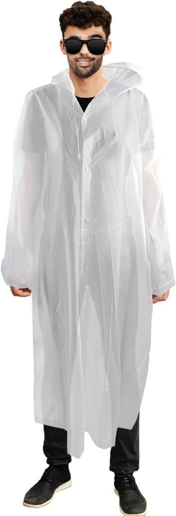 Reusable Raincoat for Adults, Emergency Survival Kit With Hoods And Sleeves, Rain Ponchos